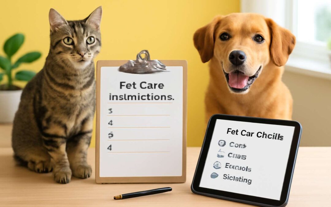 Master Pet Care with pet sitter instructions template for peaceful pets and happy clients.