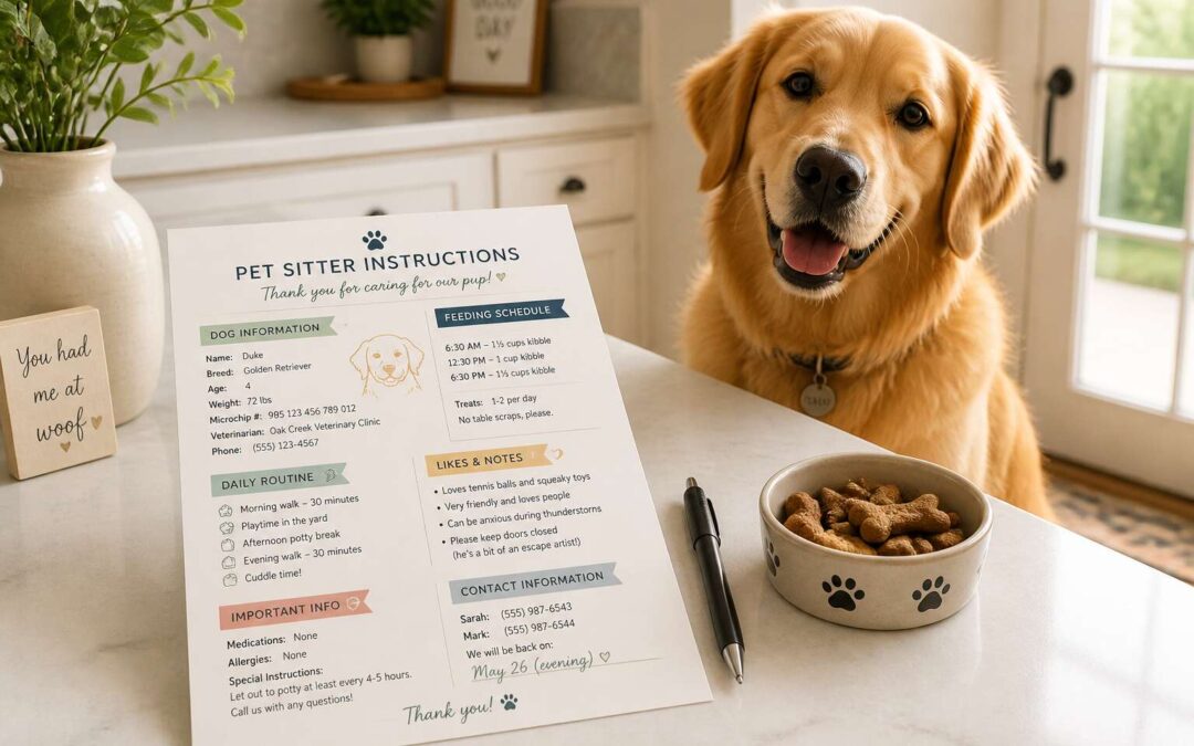 Use a Pet Sitter Instruction Template to Simplify Care